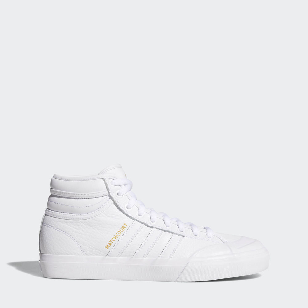 Adidas Matchcourt ψηλα Rx2 - αθλητικα παπουτσια ανδρικα - Ασπρα/Ασπρα/Χρυσο Χρωμα Μεταλλικός,Μέγεθος